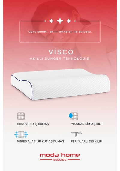 Visco Boyun Destekli Yastık Beyaz