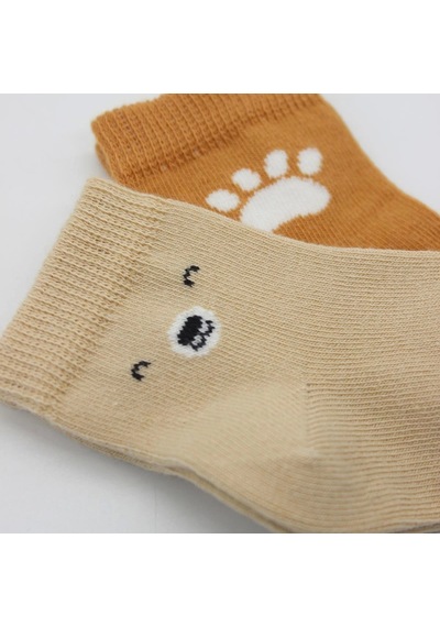 Bistyle Bear Penye Soket Çorap 2'li Bs10116 Bej Bej