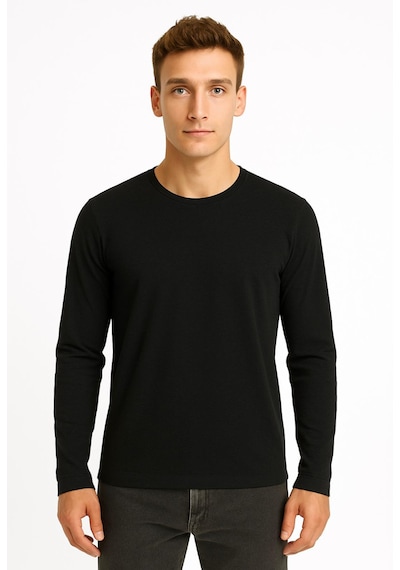 Axxel Erkek Siyah Uzun Kollu Süprem T-shirt-d2275 Siyah