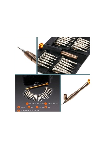 Omeniv 24 İnce Uç Full Set Tornavida Takım Kompakt PU Deri Kılıf Çok Renkli
