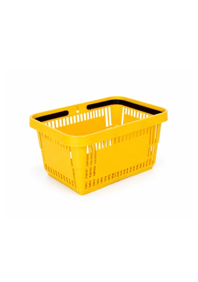 5 Adet / 22 Litre Plastik Market Alışveriş Sepeti Profesyonel Market Mağaza El Sepeti Sarı