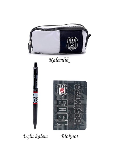 Beşiktaş Kalemlik Set 2 Bölmeli Ahşap Kutulu 2'li Set
