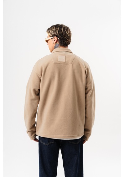 Respire Erkek Zip Oversize Polar Ceket Bej