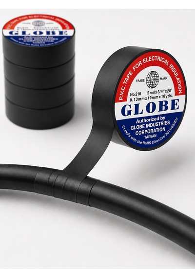 Globe 10 Lu Pvc Elektrik Bandı Siyah İzolasyon Ve Dekoratif Sabitleme Bandı 10 Adet