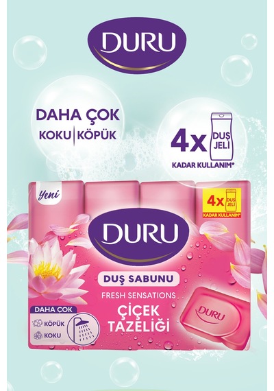 2 Adet Duru Duş Sabunu Fresh Çiçek Tazeliği 4x150 G Diğer