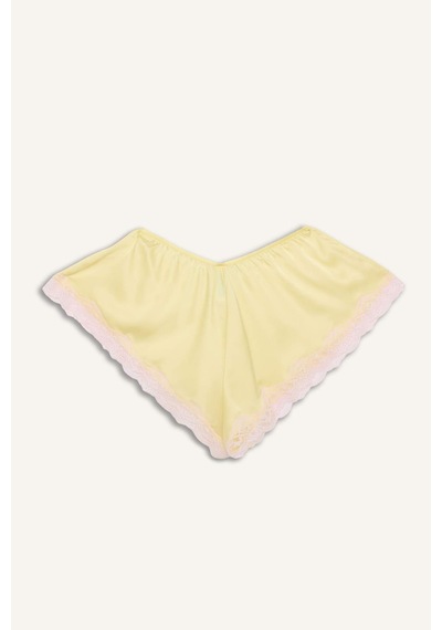 Defacto Dantelli Şort Pijama Altı H1353ax26smyl83 Sarı-yl83