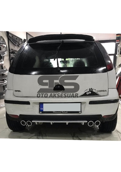 Opel Corsa  C Difüzör Arka Tampon Eki 4 Egzoz Çıkışlı Gri Lüx Tip
