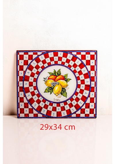 Snippy Amalfi - Cam Kesme Tahtası Cam Kesim Panosu Dekoratf Cam Kesim Tablası 29 X 34 Cm Çok Renkli