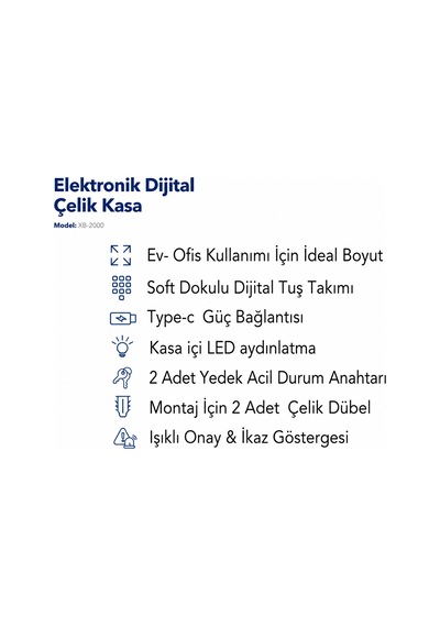 X-bay Dijital Çelik Kasa Küçük Boy