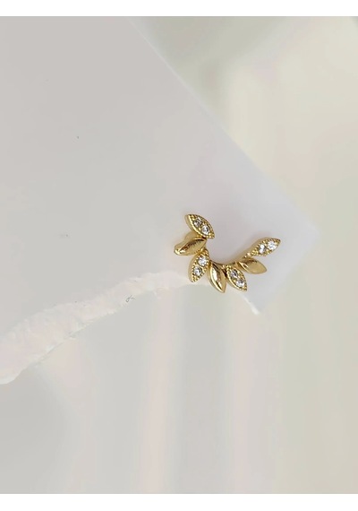 Buğday Başak Arpa Model Kıkırdak Piercing Tragus Helix Altın Gold Renk Küpe Gold