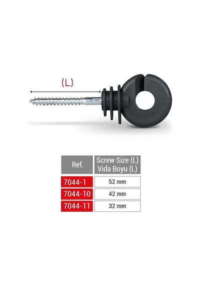 Puhu Siyah Elektrikli Çit İzolatör 42 Mm 50 Ad. Orta Dayanımlı Pp -2480
