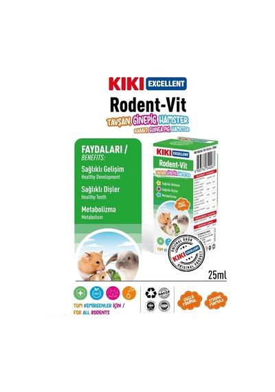 Kiki Excellent Rodent-vit Kemirgenler İçin 25 Ml Güçlü Formül Sağlıklı