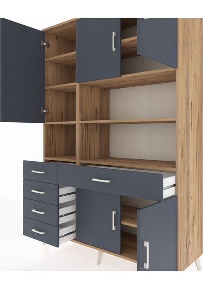 Hyperion Dolap 9 Raflı 5 Çekmeceli 5 Kapaklı 132x44x195 Çam-antrasit/antrasit Antrasıt/antrasıt - Atlas Çam Hyperion Dolap 9 Raflı 5 Çekmeceli 5 Kapaklı 132x44x195 Çam-antrasit/antrasit Antrasıt/antrasıt - Atlas Çam