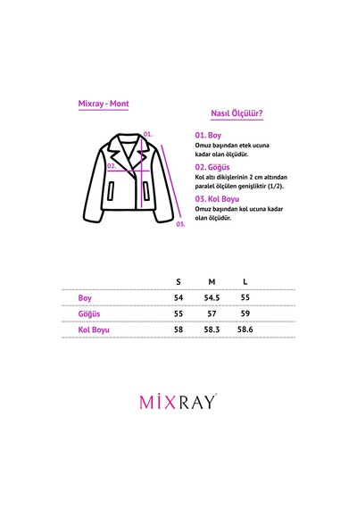 Mixray 4749 Kadın Astarlı Bisiklet Yaka Premium Kürk Mont Kahve