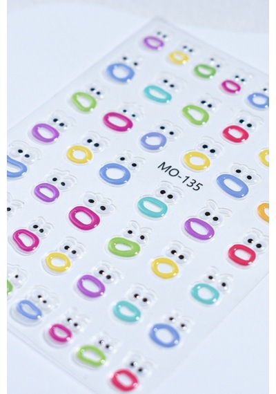 Misyul 5d Tırnak Sticker Yapışkanı Renkli & Karışık Surat İfadeli Mıs-3828