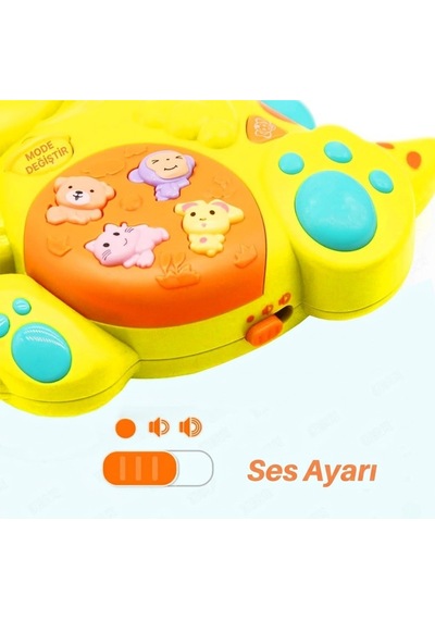 Vardem Eğitici İnteraktif Müzikli Ve Işıklı Dinozor Bebek Oyuncağı - Hayvan Sesli Piyano