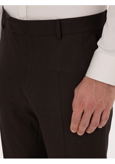 Cacharel Kahverengi Slim Fit Klasik Pantolon