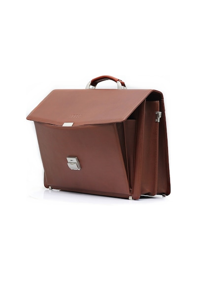 Abess Lüks Hakiki Deri Unisex Evrak Çantası - Klasik İş Çantası - Omuz Askılı Laptop Çantası - Taba A5625t
