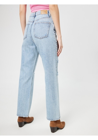 Long Wide Leg Regular Fit Kadın Pantolon Mavi