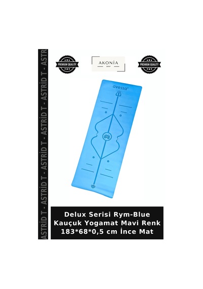 Delux Serisi Rym-blue Kauçuk Yogamat Mavi Renk 183 68 0,5 Cm İnce Mat