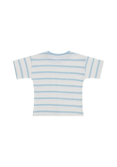Civil Baby Çizgili 6-18 Ay Tişört - Mavi