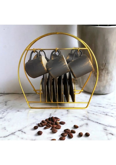 Gold Çay Kahve Fincan Kupa Askısı 1 Adet Metal Sarı Tr Diğer
