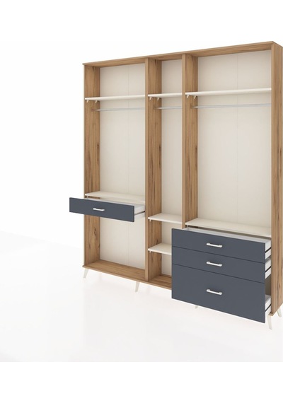 Arges Dolap 7 Raflı 4 Çekmeceli 3 Askılı 220x30x243 Çam-aytaşı/antrasit Aytası/antrasıt Arges Dolap 7 Raflı 4 Çekmeceli 3 Askılı 220x30x243 Çam-aytaşı/antrasit Aytası/antrasıt
