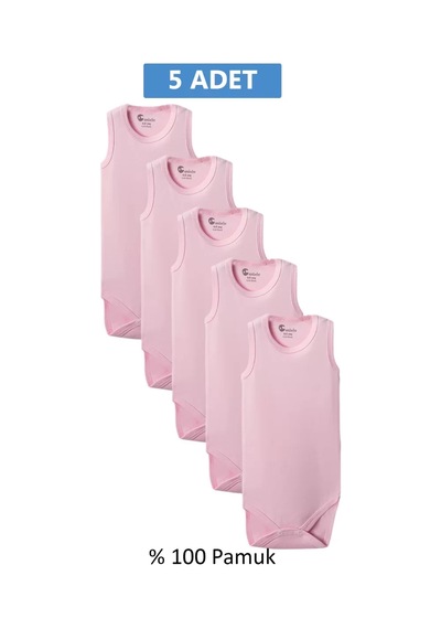 Gaye Bebe Pembe Askılı Body Zıbın 2-7 Yaş Çocuklar İçin 5 Adet Alttan Çıtçıtlı Özel Gereksinimli Çok Renkli