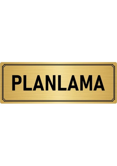 Metal Yönlendirme Levhası, Departman Kapı İsimliği Planlama 10x20 cm Altın Renk