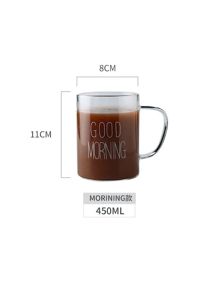 Tohana Good Morning 87333 Borosilikat Cam Kupa 400 ML