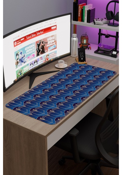 Art Deco Tarzı Kaymaz Dikişli Kauçuk Oyuncu Mousepad V2 - 90x40 Xxl Gaming Mouse Pad Fare Altlığı