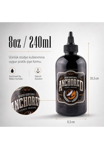 Anchored By Nikko Hurtado Stencil Solution Dövme Transfer Sıvısı 8oz - 240ml