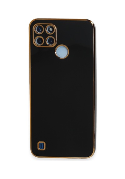 Realme C25y Uyumlu Kılıf Volet Silikon - Siyah