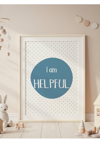 I Am Helpful Dijital Baskı Poster Lacivert Çerçevesiz
