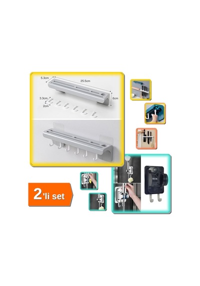 1 Adet Mutfak Bıçak Düzenleyici + 1 Adet Kendiliğinden Yapışkanlı Duş Başlık Tutucu - 2li Set D5c3j8 Diğer