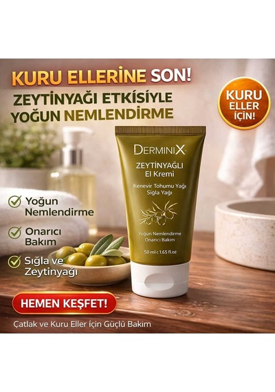 Zeytinyağlı El Kremi 50 Ml Yoğun Nemlendirici, Onarıcı Bakım, Kuru Eller İçin