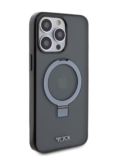 Apple Uyumlu iPhone 15 Pro Max Kılıf Tumı Lisanslı Magsafe Özellikli Pc Tpu Metal Logolu Ring Standlı