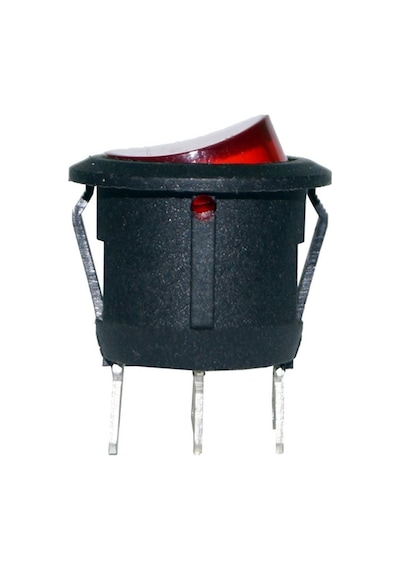 Yuvarlak Işıklı Aç Kapa Buton 2 Kademeli On Off Rocker Switch Kırmızı 250v Ac 3a/125v Ac 6a