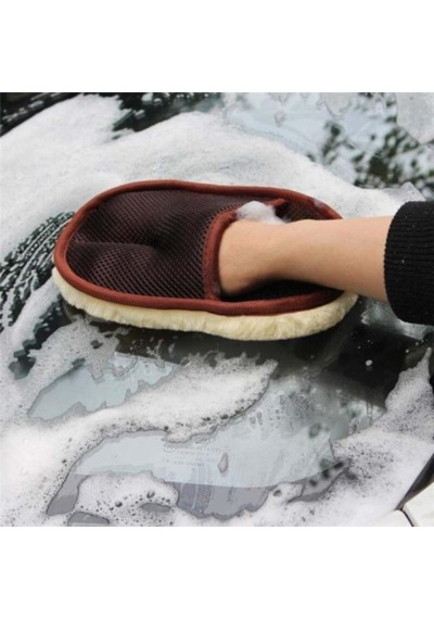 Yünlü Araç Yıkama Ve Temizlik Eldiveni Hassas Yüzey Temizleme Eldiveni 17x24 Cm