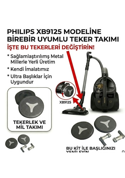 Philips Marathon Ultimate Xb9125/07 Emici Başlık Teker Takımı 1 Takım 2 Adet