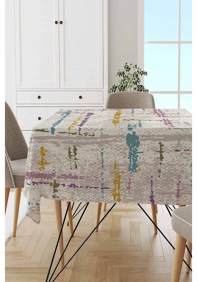 Lila Vintage Dokuma Leke Tutmaz Masa Örtüsü Mso414n11