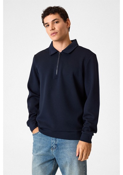 Backandbond Lacivert Fermuarlı Bordo Sweatshirt