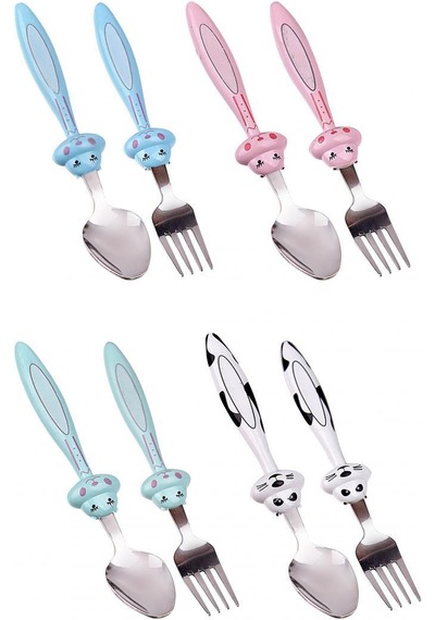 Bebek Çatal Kaşık Seti - 18  Cm Çok Renkli