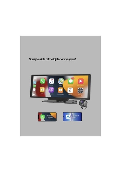 Honda Civic, Jazz, Hr-v, Cr-v, Nissan Qashqai, Micra, Juke,uyumlu Kablosuz Carplay & Android Auto Multimedya Geri Görüş Kameralı Siyah