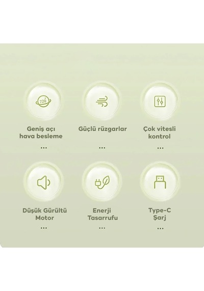 Ally S21 Şarjlı Fan Ergonomik Ev Ofis Sessiz Vantilatör- 5775