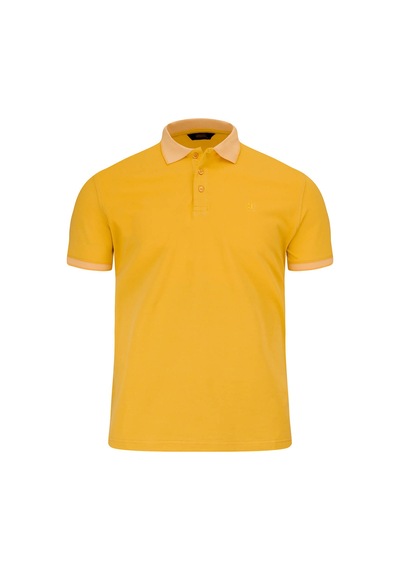 Hatemoğlu Sarı Regular Fit Polo Yaka 100 Pamuklu Tişört Açık Sarı