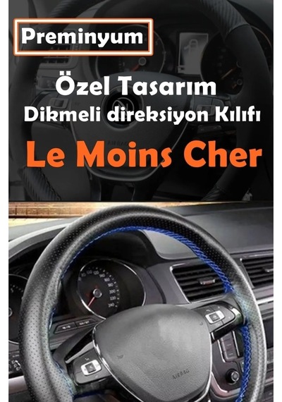 Renault Megane 4 Oto Direksiyon Kılıfı Mavi Dikiş Estetik Görünüm