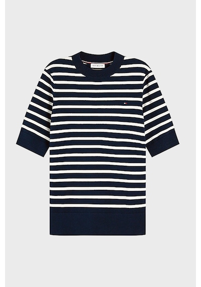 Tommy Hilfiger Pamuklu Kısa Kollu Kazak Kadın Kazak Ww0ww49705 0a5 Mavi-beyaz