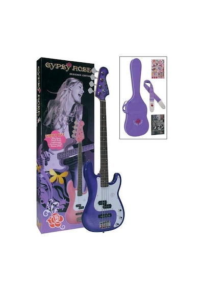 Valencıa Grb1kcpp Bas Gitar Gypsy Rose Set Gıgbag, Sehpa, Stıckers,