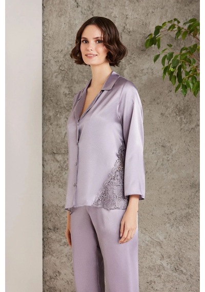 Pierre Cardin 6000 Kadın Dantelli Saten 6'lı Set-royal ROYAL